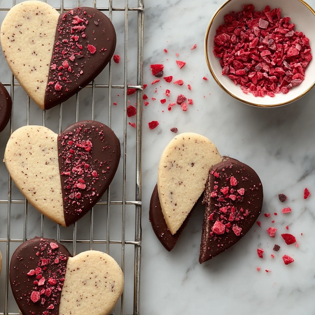 Chocolate Dipped Strawberry Shortbread Cookies Recipe - Recipe Image