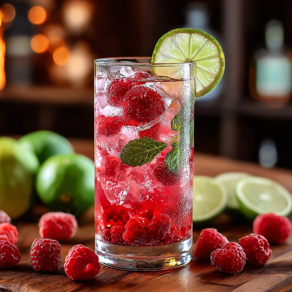 Raspberry Lime Fizz Drink Recipe - Recipe Image