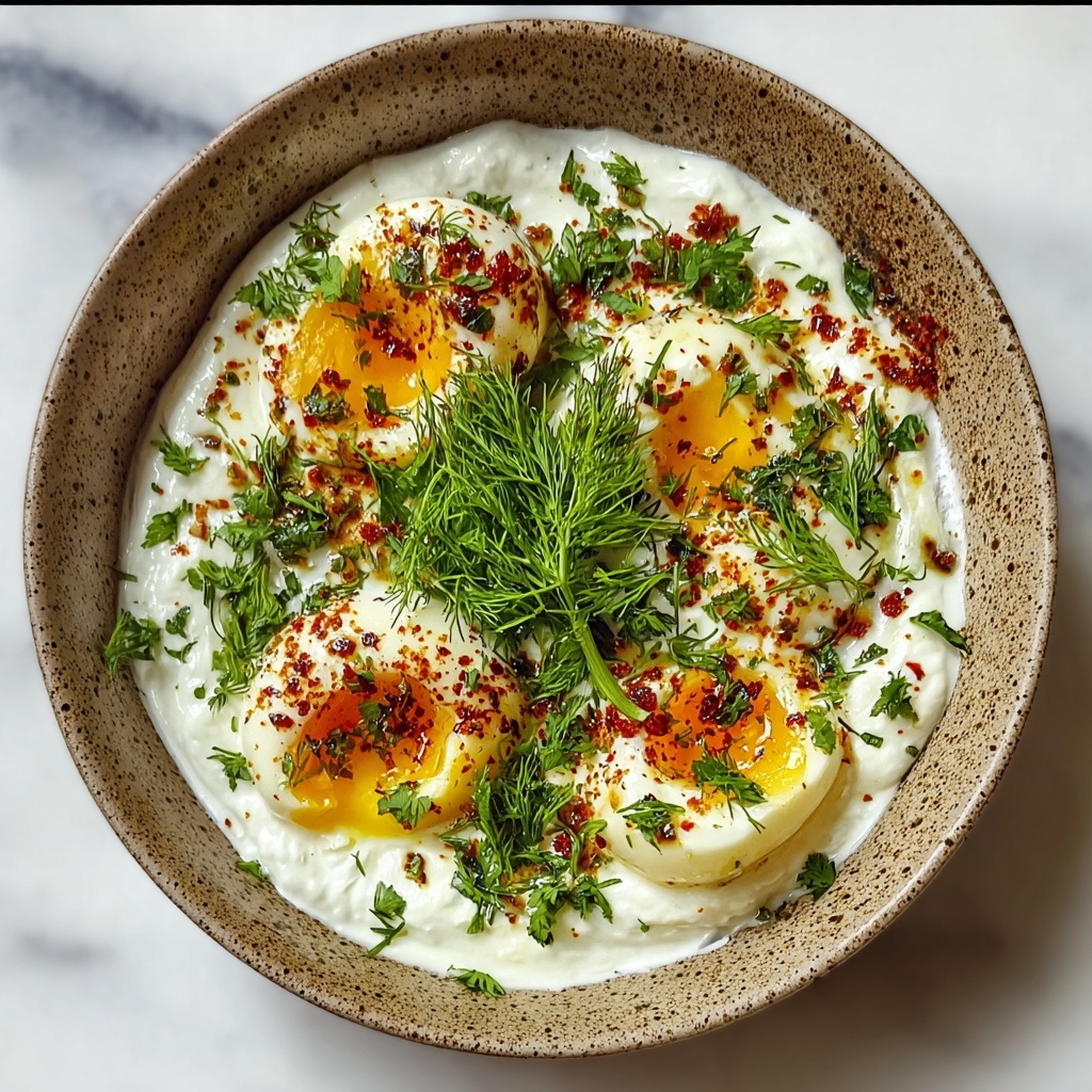 Turkish Eggs with Garlic Yogurt and Spiced Butter Recipe - Recipe Image