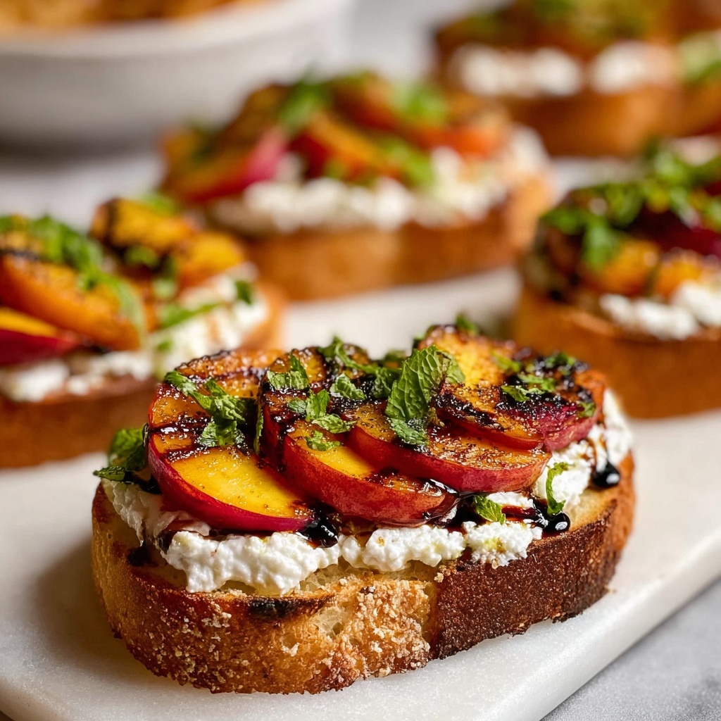 Best Peach Bruschetta With Whipped Ricotta Recipe - Recipe Image