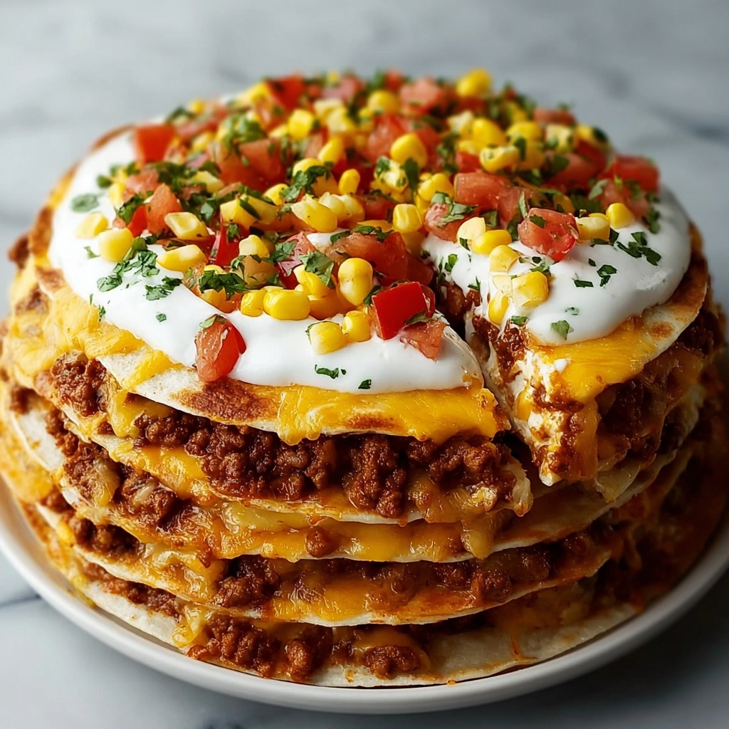 Savor the Flavor: Chuck Wagon Tortilla Stack Delight Recipe - Recipe Image