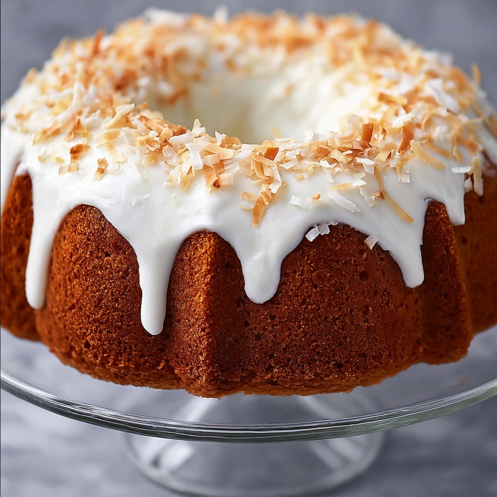 Coconut Bundt Cake with Toasted Coconut Frosting Recipe - Recipe Image