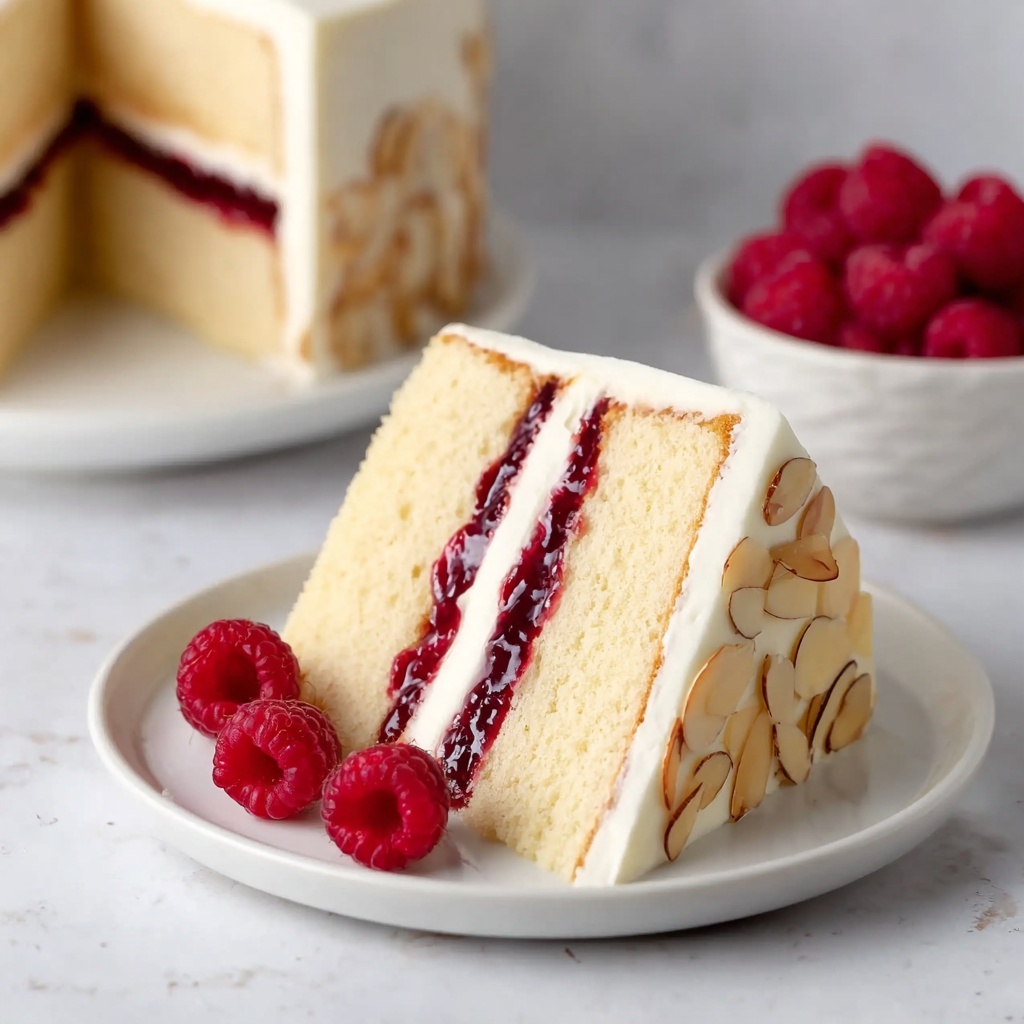 Raspberry Almond Cake with Buttercream Recipe - Recipe Image