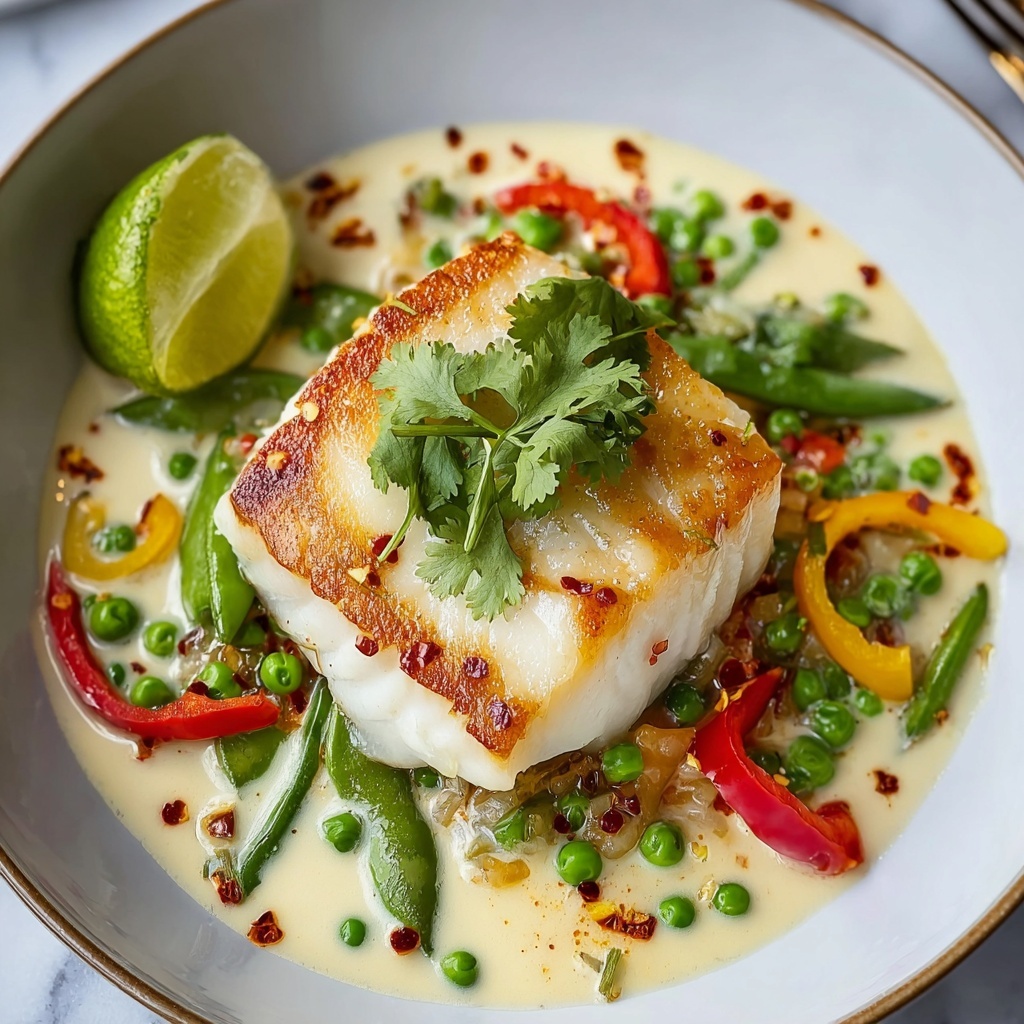 Coconut Poached Cod with Ginger and Lime Recipe - Recipe Image