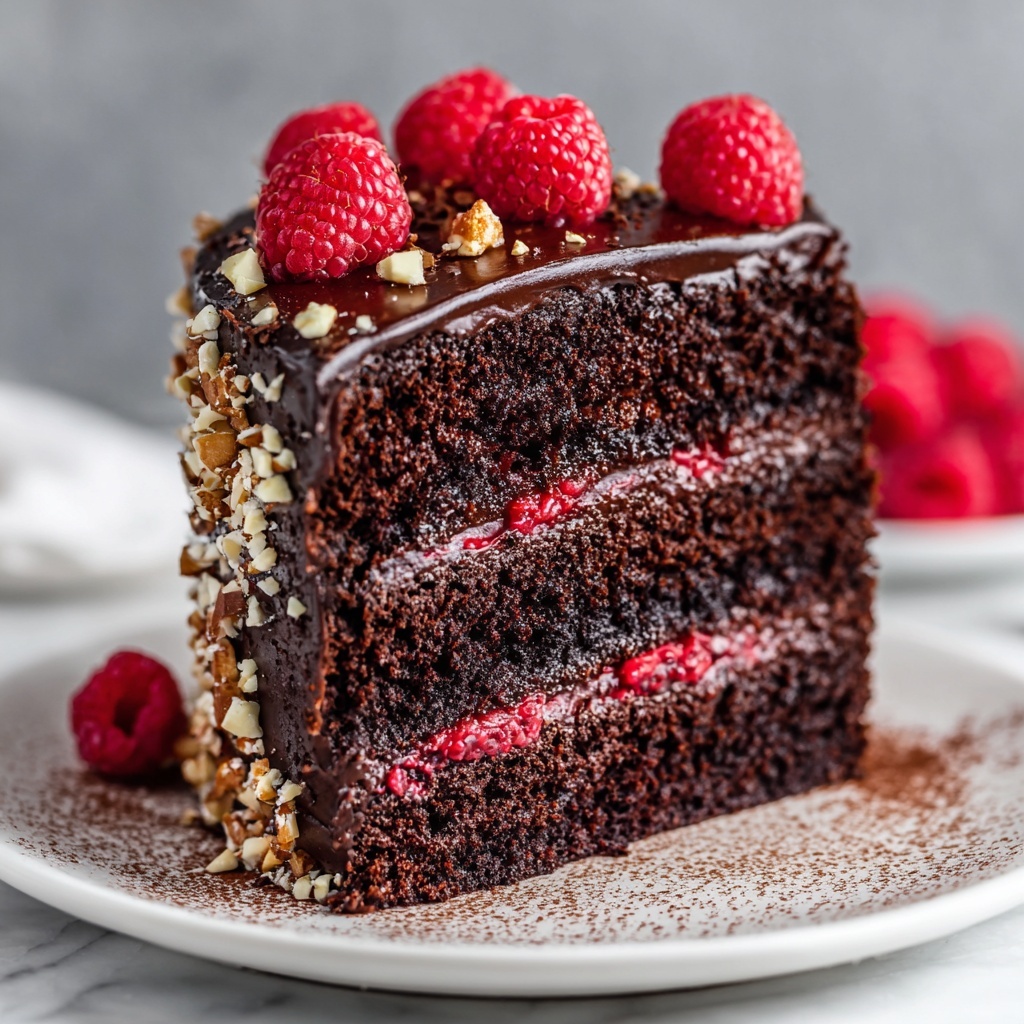 Extra Moist Chocolate, Raspberry & Roasted Hazelnut Cake with Whipped Ganache Recipe - Recipe Image
