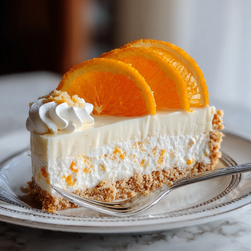 No-Bake Orange Creamsicle Cheesecake Recipe - Recipe Image
