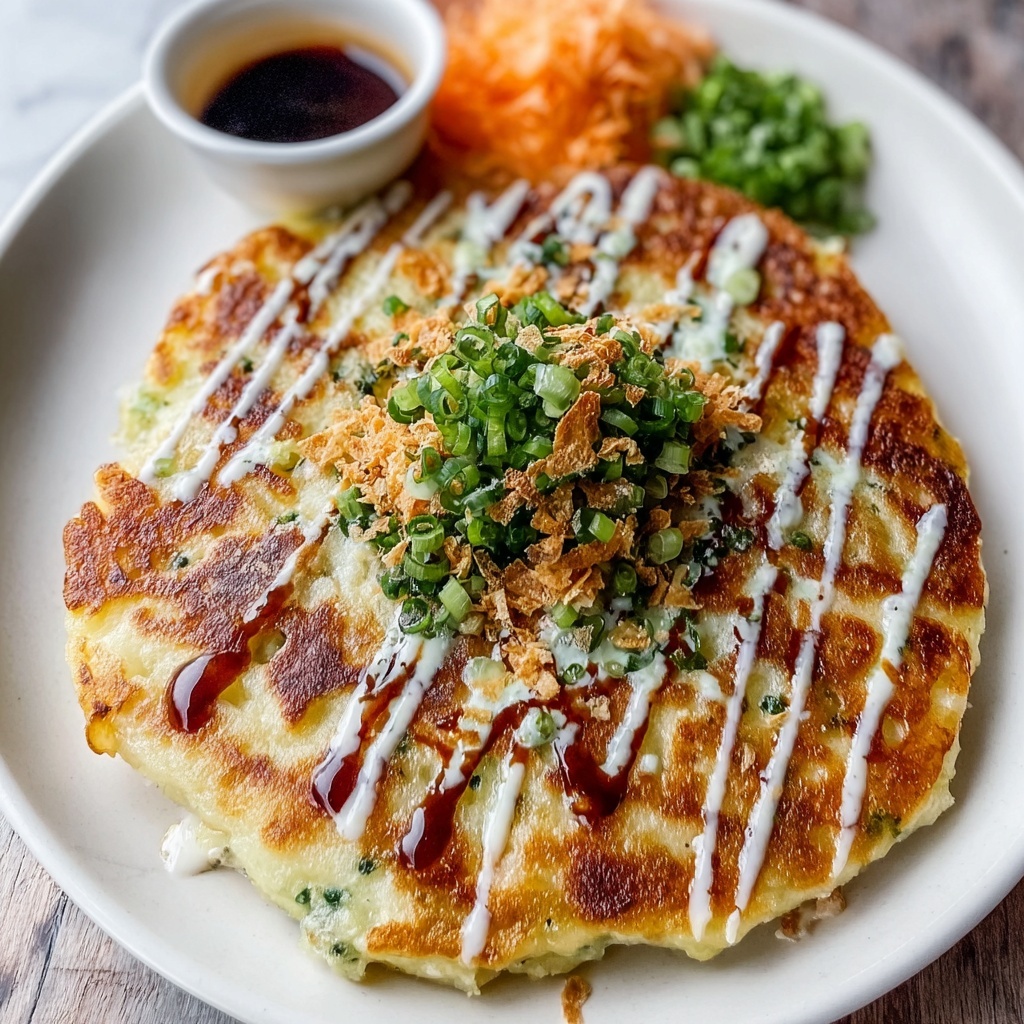 Japanese Savory Cabbage Pancake Recipe - Recipe Image