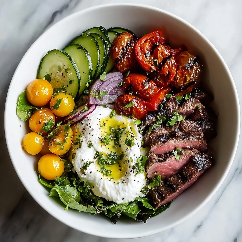 Mediterranean Steak Bowl: Quick Meal with Vibrant Flavors Recipe - Recipe Image