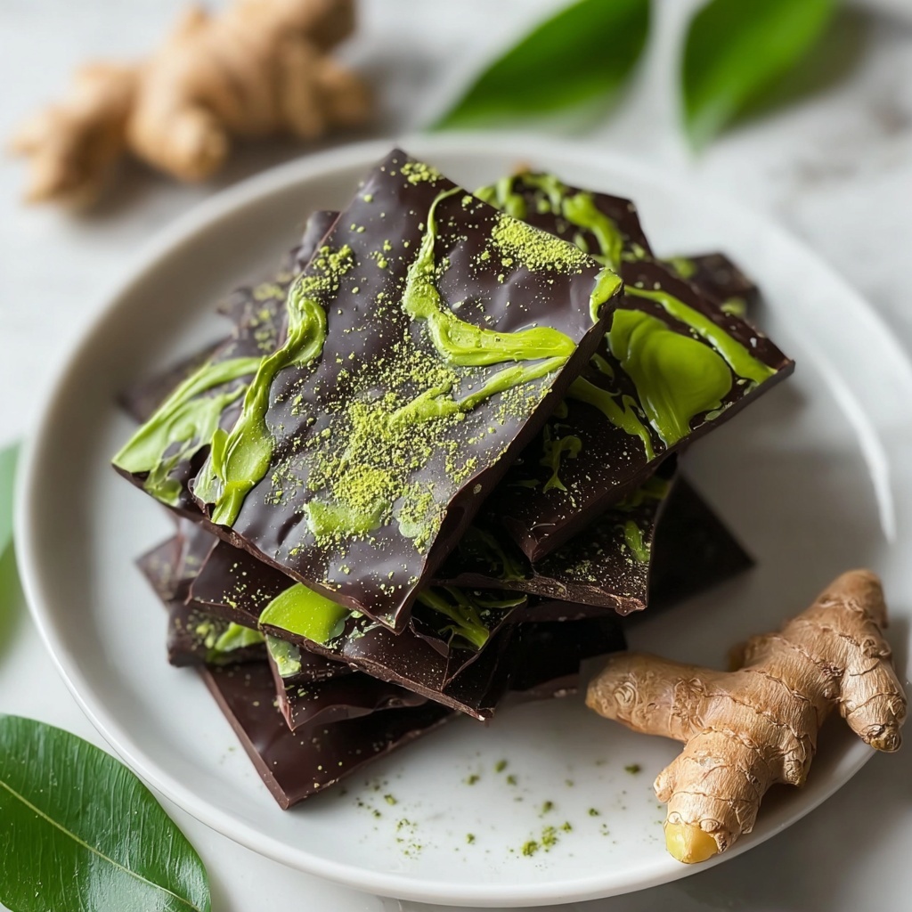 Chocolate Ginger Bark with Green Tea Powder Recipe - Recipe Image
