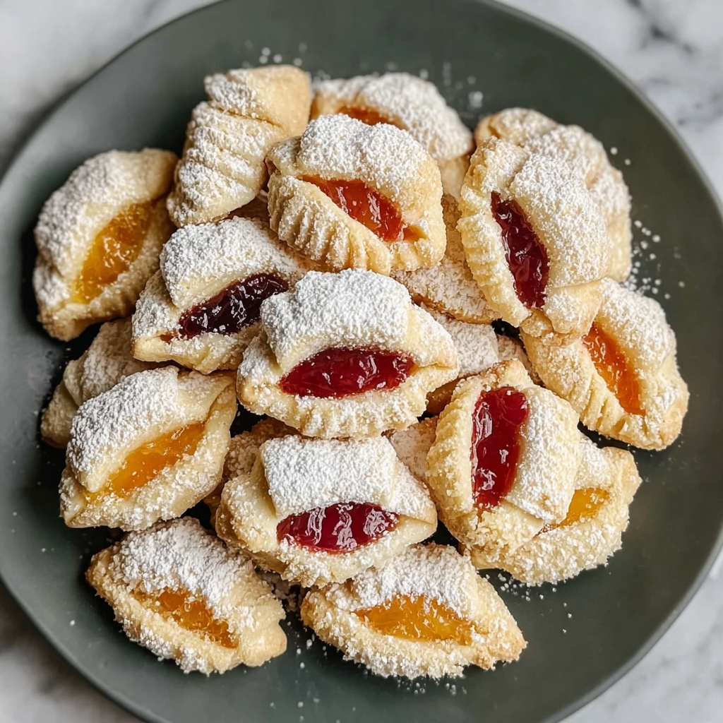 Polish Kolaczki Cookies with Fruit Preserves Recipe - Recipe Image