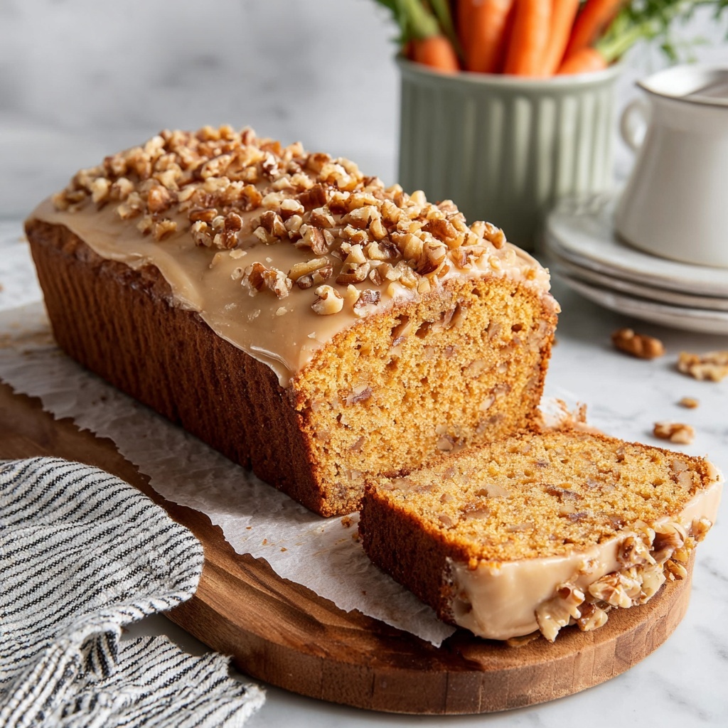 Vegan Carrot Cake Loaf with Candied Walnuts and Browned Butter Glaze Recipe - Recipe Image