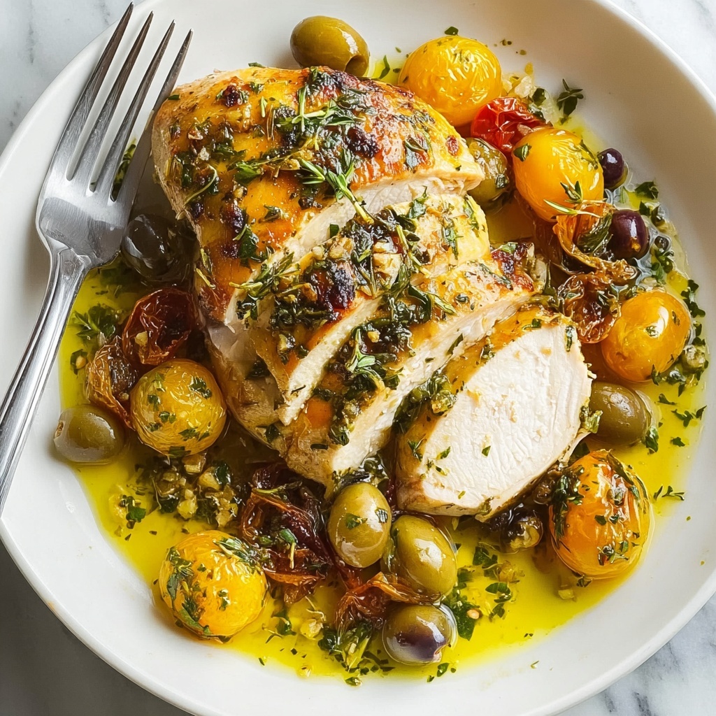 Savory Herb Roasted Chicken with Olives and Citrus Bliss Recipe - Recipe Image