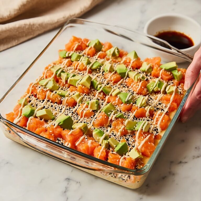 Savory Salmon Sushi Bake: Easy, Creamy Comfort Dinner Recipe
