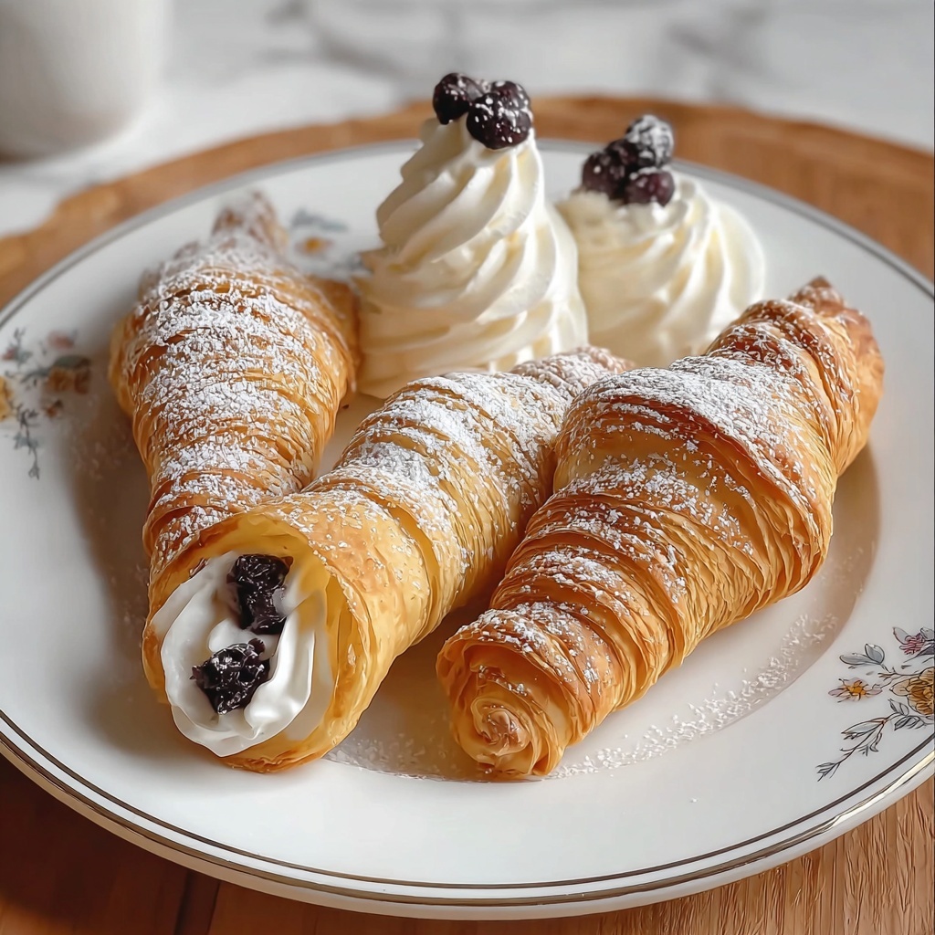 Decadent Cream Horns with Vanilla and Chocolate Fillings Recipe - Recipe Image