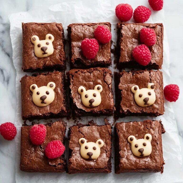 Teddy Bear Brownies with Ruby Chocolate Hearts Recipe