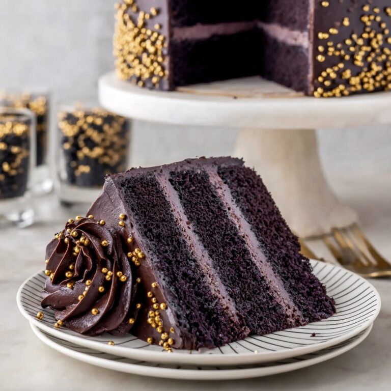 Black Velvet Cake with Dark Chocolate Frosting Recipe