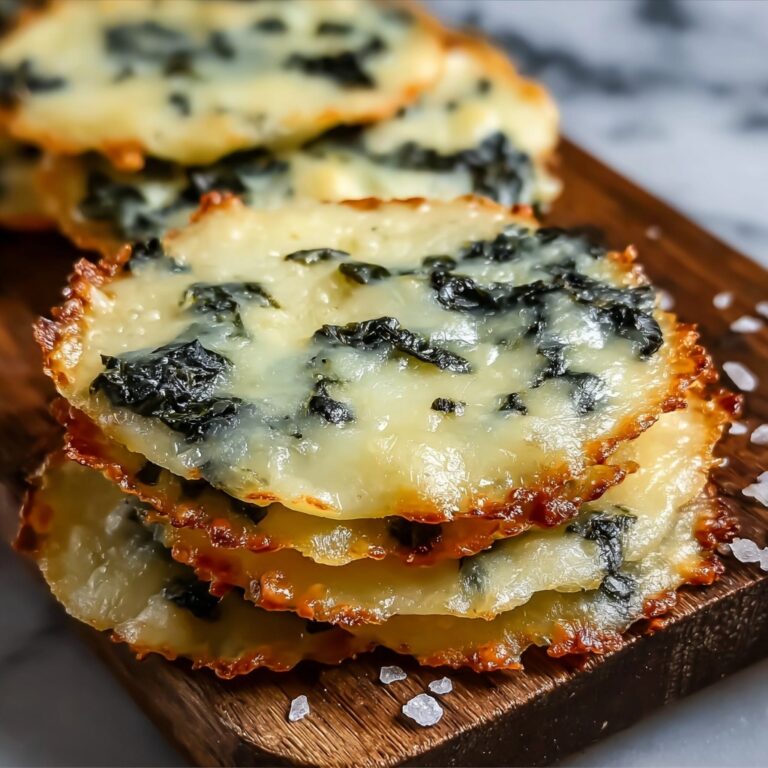 Spinach Dip Cheese Crisps Recipe