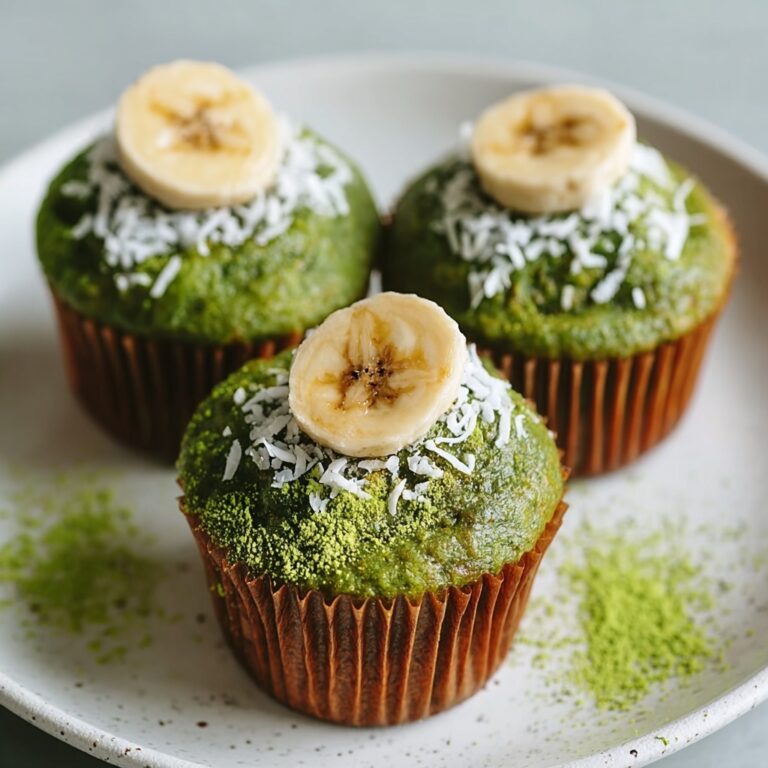 Fluffy Matcha Muffins with Banana & Coconut Recipe