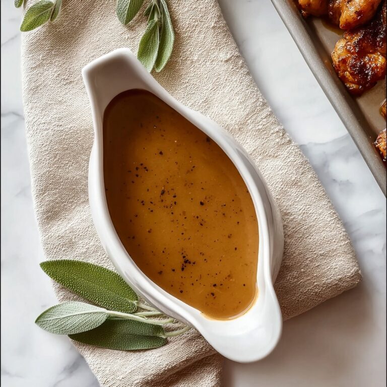 Turkey Gravy with Onions, Sage, and Brandy Recipe