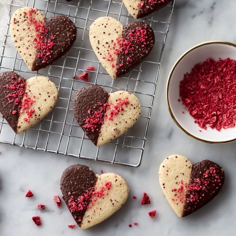 Chocolate Dipped Strawberry Shortbread Cookies Recipe