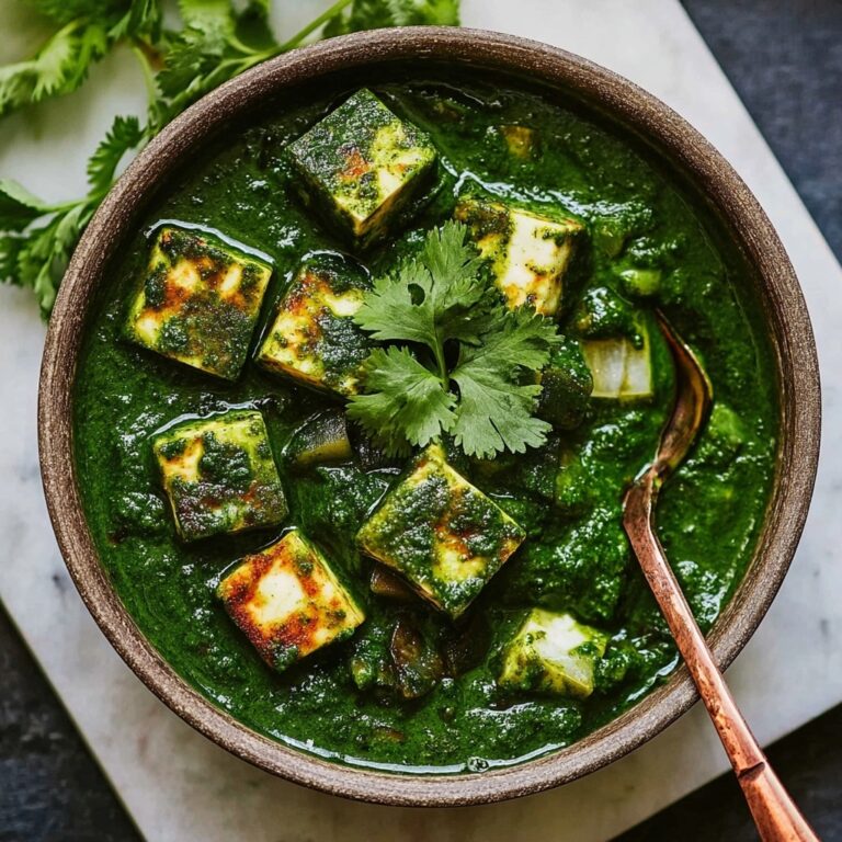 Palak Paneer with Pressed Fresh Ricotta Recipe