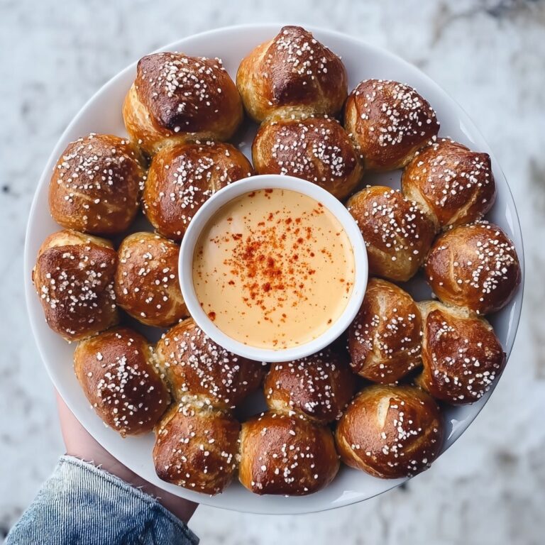 Soft Pretzel Bites with Vegan Cheese Sauce Recipe