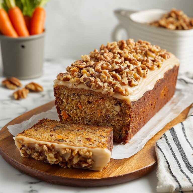 Vegan Carrot Cake Loaf with Candied Walnuts and Browned Butter Glaze Recipe